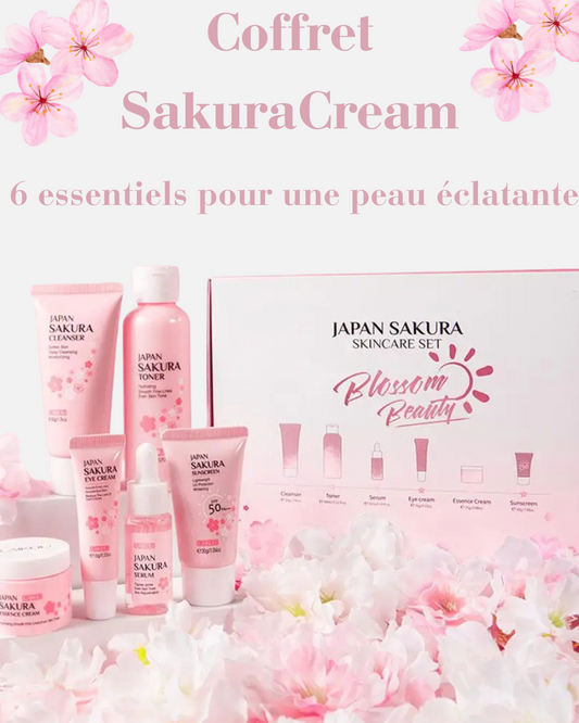 Coffret SakuraCream – Routine Complète Hydratante et Éclaircissante à l’Extrait de Fleurs de Cerisier